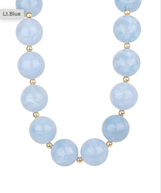 Marble Acrylic Bead Necklace