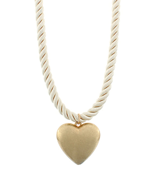 Puffy Heart Cord Necklace