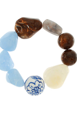 Marble Stone & Ceramic Ball Bracelet