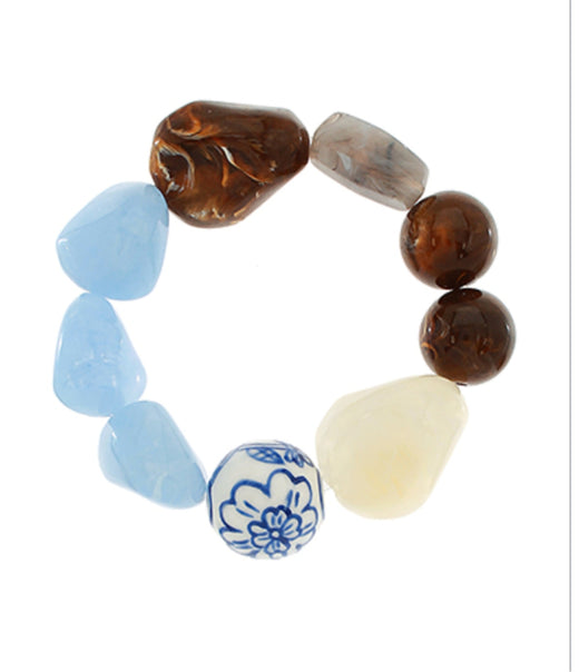 Marble Stone & Ceramic Ball Bracelet