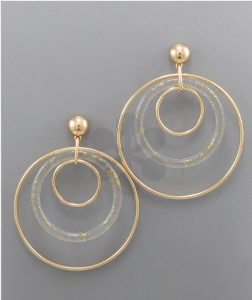 Lucite Multi Circle Earrings