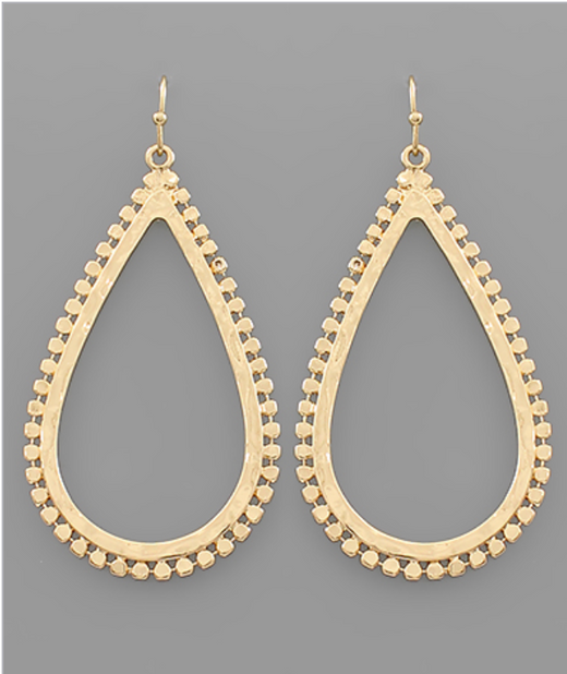 Dot Trim Teardrop Earrings
