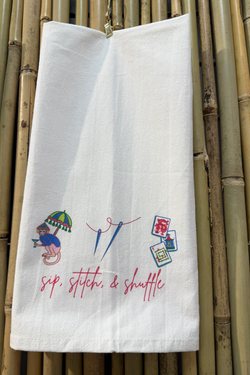 Sip, Stitch, & Shuffle Hand Towel