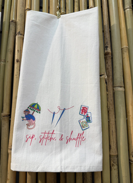Sip, Stitch, & Shuffle Hand Towel