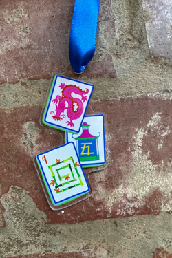 Triple Mahjong Tile Acrylic Ornament