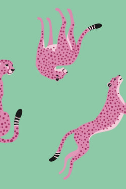Flirty Leapards Mat in Mint Julep - Bespoke Mahjong