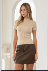 Short Sleeve Soft Knit Sweater Top