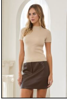Short Sleeve Soft Knit Sweater Top