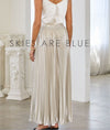 Metallic Pleated Skirt