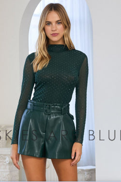 Belted Faux Leather Short