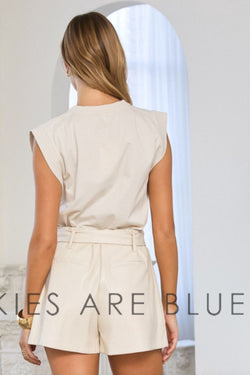 Belted Faux Leather Short