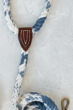 Braided Cotton Rope & Leather Dog Leash