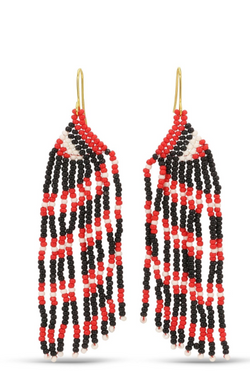 Long Seed Beaded Earrings