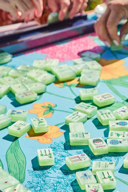 Garden Glow Matcha Pearl Mahjong Tile Set