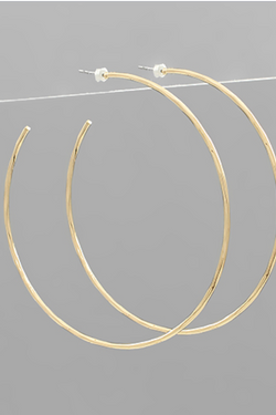 Hammered Wire Circle Hoops