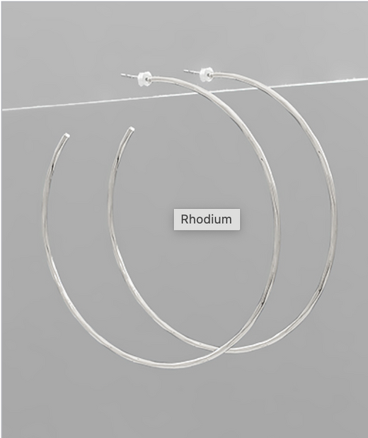 Hammered Wire Circle Hoops
