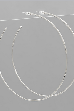Hammered Wire Circle Hoops