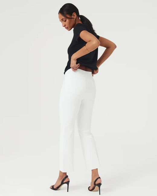 Spanx White Pantshigh-waist Wide Leg Pants For Women - Solid White  Straight Leg Trousers