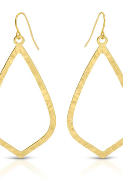 Long Textured Teardrop Earrings