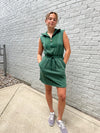 Hunter Green Zip Dress