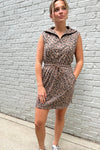 Leopard Half Zip Mini Dress