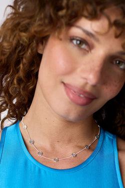 Julie Vos, Valencia Delicate Station Necklace - Silver