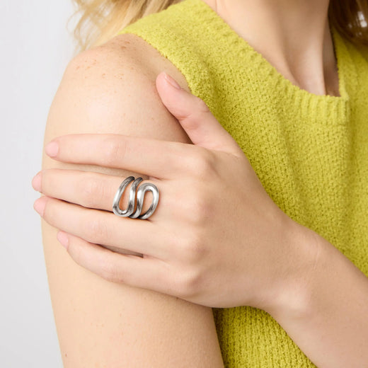 Julie Vos, Wave Wrap Ring - Silver