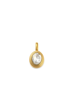 Glass Stone Charm Oval