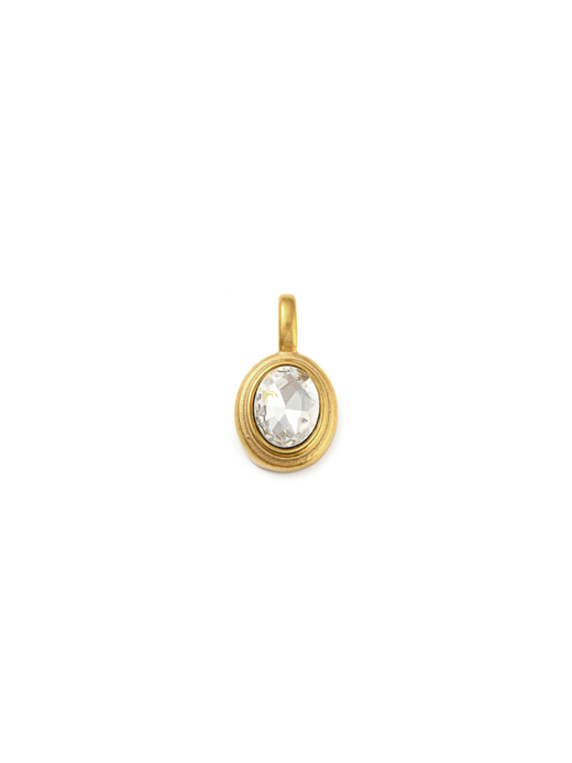 Glass Stone Charm Oval