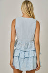 Floral Eyelet Lace Peplum Blouse