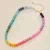 Gradient Color Glass Disc Beaded Necklace