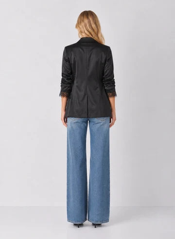 Satin Blazer With Lace Trim