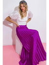 Satin Pleated Maxi Skirt
