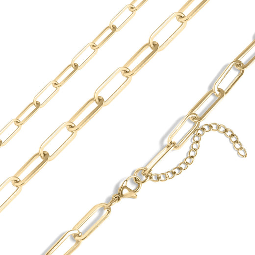 18K GP Paperclip Chain Necklace