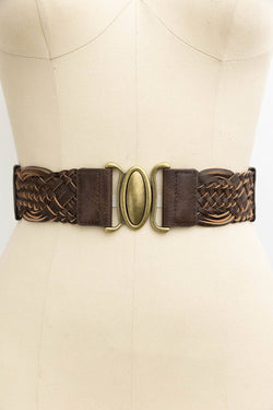 Oval Buckle Braided Belt