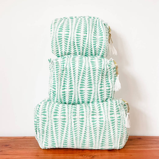 Quilted Block Print Pouch