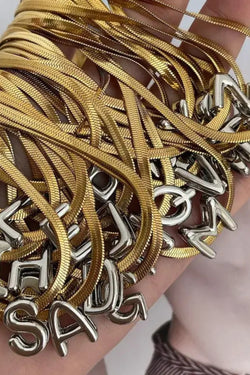 Snake Chain with Initial Pendant Jewelry