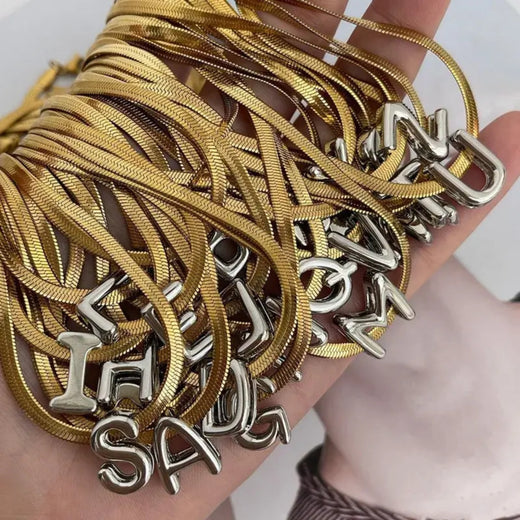 Snake Chain with Initial Pendant Jewelry