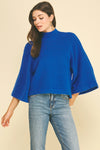 Wide Sleeve Mock Neck Sweater