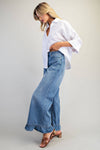 Mineral Washed Ruffle Hem Jeans