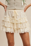 Lace Tiered Ruffle Shorts