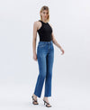 High Rise Hem Straight Jeans