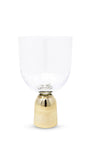 Hammered Water Glass on Gold Pedestal