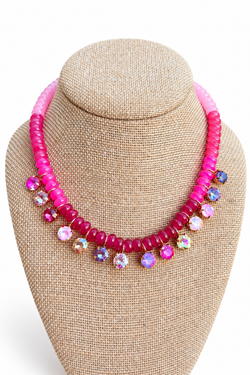 Pink Confetti Sparkle Necklace