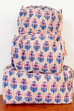 Quilted Block Print Pouch