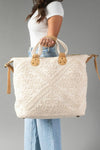 Cream Textured Tote