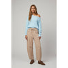 Stripe Brushed Boatneck Sweater