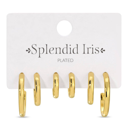 Graduating Textured Hoops Set