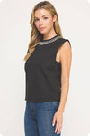 Embellishment Trim Knit Top