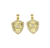 Pave Heart on Shield Shape Pendant